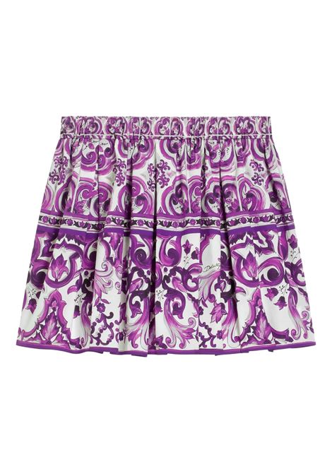 Gonna Con Stampa Maiolica Viola DOLCE & GABBANA KIDS | L55I63-HH5ENIP3TN